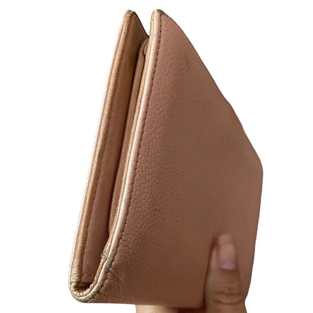 Chanel CC Pink Caviar Leather Bifold Snap Wallet Authentic - Picture 4 of 12